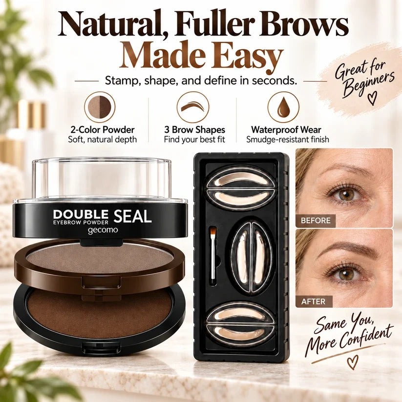 🔥 LAST DAY: BUY 1 GET 1 FREE 🌸 2-Color Waterproof Brow Stamp Kit for Quick, Natural-Looking Brows
