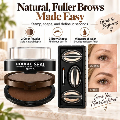 🔥 LAST DAY: BUY 1 GET 1 FREE 🌸 2-Color Waterproof Brow Stamp Kit for Quick, Natural-Looking Brows