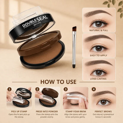 🔥 LAST DAY: BUY 1 GET 1 FREE 🌸 2-Color Waterproof Brow Stamp Kit for Quick, Natural-Looking Brows