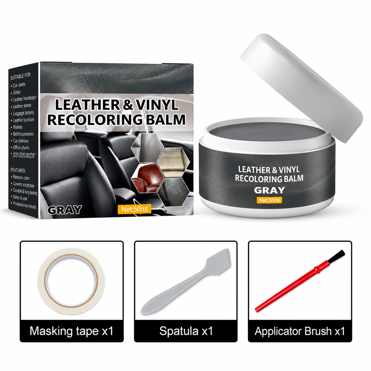 Leather Repair Paste – Fills scratches & scuffs, restores texture.